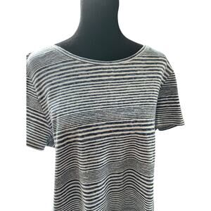Studio Works short sleeve blue stripe Tee, women's size L